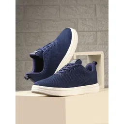 The Roadster Lifestyle Co. Men Navy Blue Round Toe Comfort Insole Mesh Sneakers-picture-16