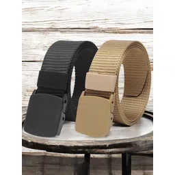 The Roadster Lifestyle Co. Men Pack Of 2 Casual Textured Belts-picture-16