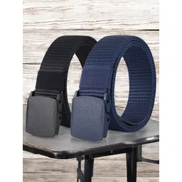 The Roadster Lifestyle Co. Men Pack Of 2 Casual Textured Belts-picture-18