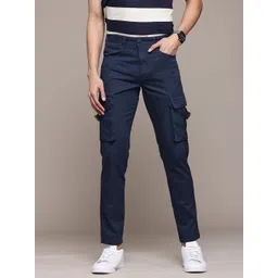 The Roadster Lifestyle Co. Men Pure Cotton Cargo-Style Trousers-picture-40