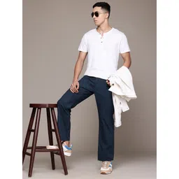 The Roadster Lifestyle Co. Men Pure Cotton Mid-Rise Regular Trousers-picture-18