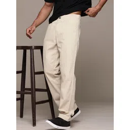 The Roadster Lifestyle Co. Men Pure Cotton Straight Fit Trousers-picture-27