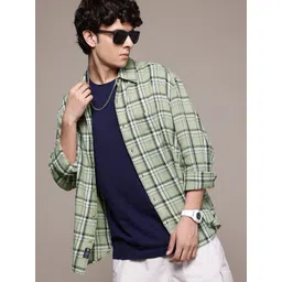 The Roadster Lifestyle Co. Men Relaxed Fit Checked Pure Cotton Casual Shirt-picture-40