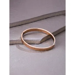 The Roadster Lifestyle Co Men Rose Gold-Plated Kada Bracelet-picture-33
