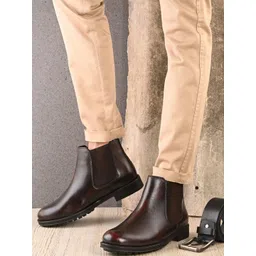 The Roadster Lifestyle Co Men Round Toe Slip-On Chelsea Boots-picture-34