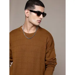 The Roadster Lifestyle Co. Men Self Checked Pullover-picture-24