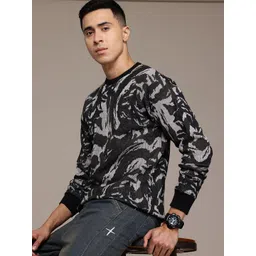 The Roadster Lifestyle Co. Men Self Design Pullover-picture-37