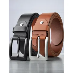 The Roadster Lifestyle Co. Men Set Of 2 Tang Closure Leather Belts-picture-32
