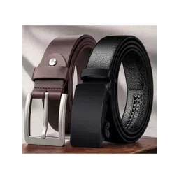 The Roadster Lifestyle Co Men Set Of 2 Textured Leather Belts-picture-35