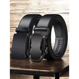 The Roadster Lifestyle Co Men Set Of 2 Textured Leather Formal Belts image 1