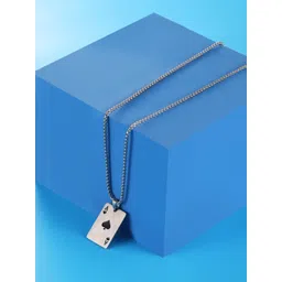 The Roadster Lifestyle Co Men Silver-Plated Pendants With Chains-picture-37