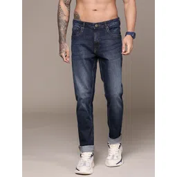 The Roadster Lifestyle Co. Men Slim Tapered Fit Low Distress Heavy Fade Stretchable Jeans-picture-32