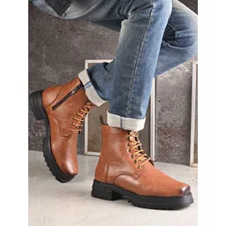 The Roadster Lifestyle Co Men Square Toe Lace-Ups Boots-picture-28