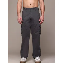 The Roadster Lifestyle Co. Men Straight Fit Low-Rise Pure Cotton Cargos-picture-16