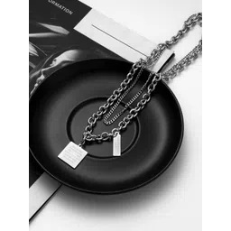 The Roadster Lifestyle Co Mens Silver Toned Plated Pendant Locket Chain-picture-18