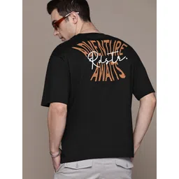 The Roadster Lifestyle Co. Oversized Fit Back Printed Pure Cotton T-shirt-picture-36
