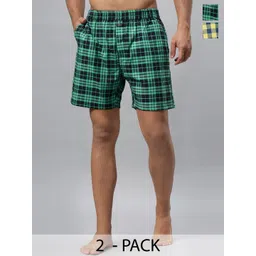 The Roadster Lifestyle Co. Pack of 2 Checked Pure Cotton Inner Elasticated Boxers RD-H-140-picture-22