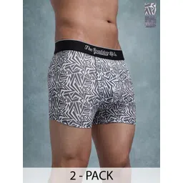 The Roadster Lifestyle Co Pack Of 2 Printed Mid Rise Trunks PACK OF 2-PV-Print-RO4-RO8-S-picture-14