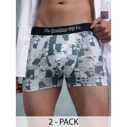 The Roadster Lifestyle Co Pack Of 2 Printed Mid Rise Trunks PACK OF 2-PV-Print-RO6-RO15-S-picture-26