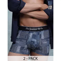 The Roadster Lifestyle Co Pack Of 2 Printed Mid Rise Trunks PACK OF 2-PV-Print-RO7-RO17-S-picture-37