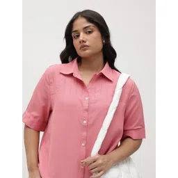 The Roadster Lifestyle Co. Plus Size Crepe Shirt Style Top-picture-24