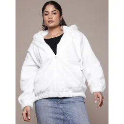 The Roadster Lifestyle Co. Plus Size Fleece Hooded Padded Jacket-picture-24