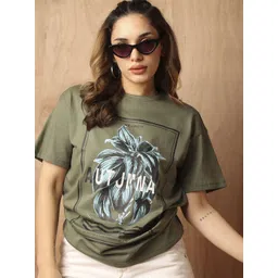 The Roadster Lifestyle Co Printed Cotton Oversized Fit T-Shirt-picture-21