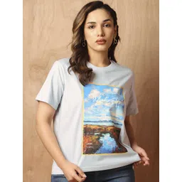 The Roadster Lifestyle Co Printed Cotton Oversized Fit T-Shirt-picture-23