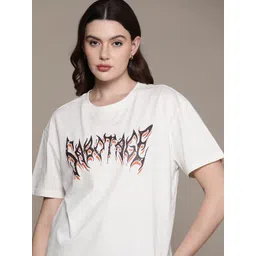 The Roadster Lifestyle Co. Printed Drop-Shoulder Sleeves Pure Cotton Relaxed Fit T-shirt-picture-27