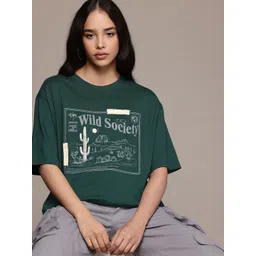 The Roadster Lifestyle Co. Printed Oversized Pure Cotton T-shirt-picture-28