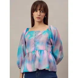 The Roadster Lifestyle Co Printed Square Neck Top-picture-28