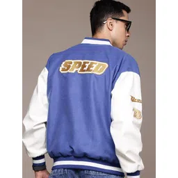 The Roadster Lifestyle Co. PU Coating Applique Varsity Jacket-picture-29