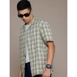 The Roadster Lifestyle Co. Pure Cotton Checked Seersucker Relaxed Fit Shirt-picture-28