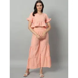 The Roadster Lifestyle Co Pure Cotton Top & Palazzo Co-Ords-picture-40