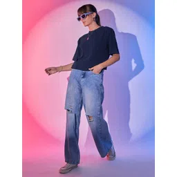 The Roadster Lifestyle Co Round Neck Drop-Shoulder Sleeves Pure Cotton Oversized T-Shirt-picture-23