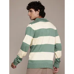 The Roadster Lifestyle Co. Spread Collar Acrylic Striped Pullover image 4
