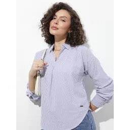 The Roadster Lifestyle Co. Striped Pure Cotton Shirt Style Top-picture-38