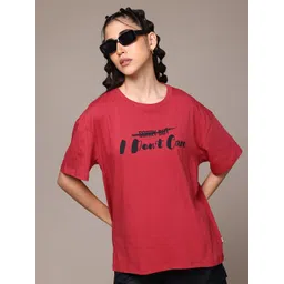 The Roadster Lifestyle Co. Typography Print Drop-Shoulder Sleeves Pure Cotton T-shirt-picture-22