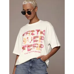 The Roadster Lifestyle Co. Typography Print Oversized Pure Cotton T-shirt-picture-11