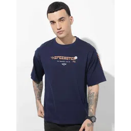 The Roadster Lifestyle Co. Typography Printed Round Neck Pure Cotton Relaxed Fit T-Shirt-picture-37