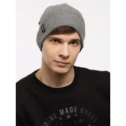 The Roadster Lifestyle Co Unisex Grey Self-Design Beanie-picture-23