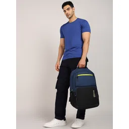 The Roadster Lifestyle Co. Unisex Navy Blue & Black Ergonomic Backpack-picture-26