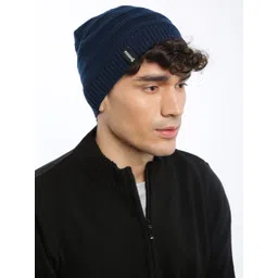 The Roadster Lifestyle Co Unisex Navy Blue Solid Beanie-picture-23