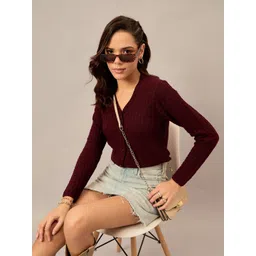 The Roadster Lifestyle Co V-Neck Long Sleeve Cardigan Sweaters-picture-29