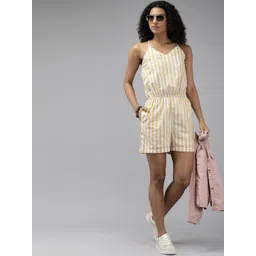 The Roadster Lifestyle Co. Vertical Striped Shoulder Straps Playsuit-picture-52