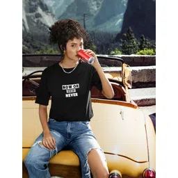 The Roadster Lifestyle Co Women Black Round Neck Cotton Longline T-shirt-picture-25