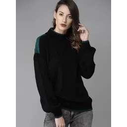 The Roadster Lifestyle Co Women Black Solid Sweater-picture-17