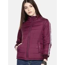 The Roadster Lifestyle Co Women Burgundy Solid Jacket-picture-36