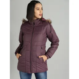 The Roadster Lifestyle Co Women Burgundy Solid Parka Jacket-picture-38