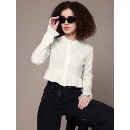 The Roadster Lifestyle Co. Women Cable Knit Acrylic Cardigan-picture-41